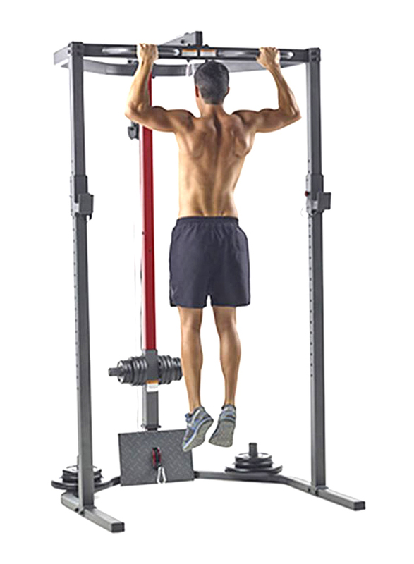 Weider Pro Gym Power Rack Set with Lat Pull Down, IC14933, Black