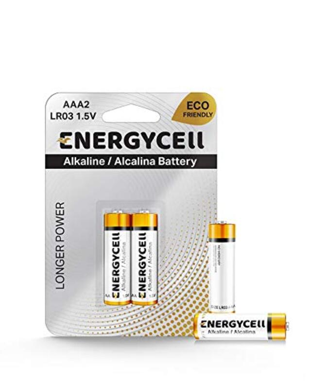 Energycell Aaa Size 1.5V Alkaline Batteries, Pack Of 2, Silver
