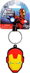 Marvel Avengers Iron Man Head Soft Touch Rubber Key Chain, One Size, Red/Yellow