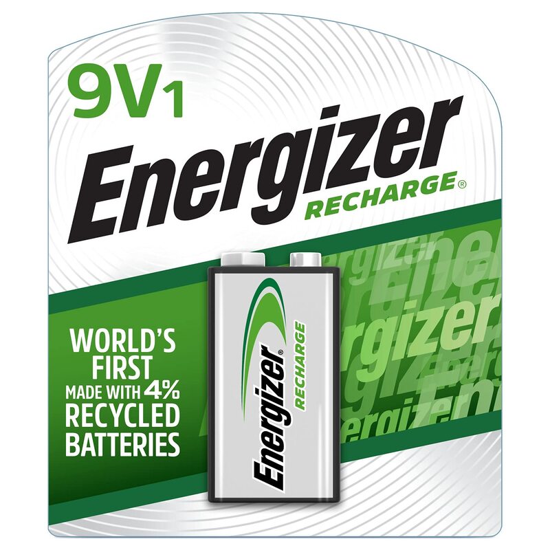 Energizer 9V Rechargeable Batteries, Silver