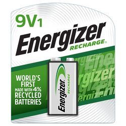 Energizer 9V Rechargeable Batteries, Silver