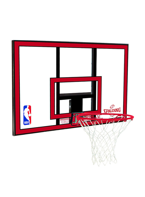 Spalding 44-Inch NBA Combo Polycarbonate Basketball Back Board, SN79351CN, Red/Black