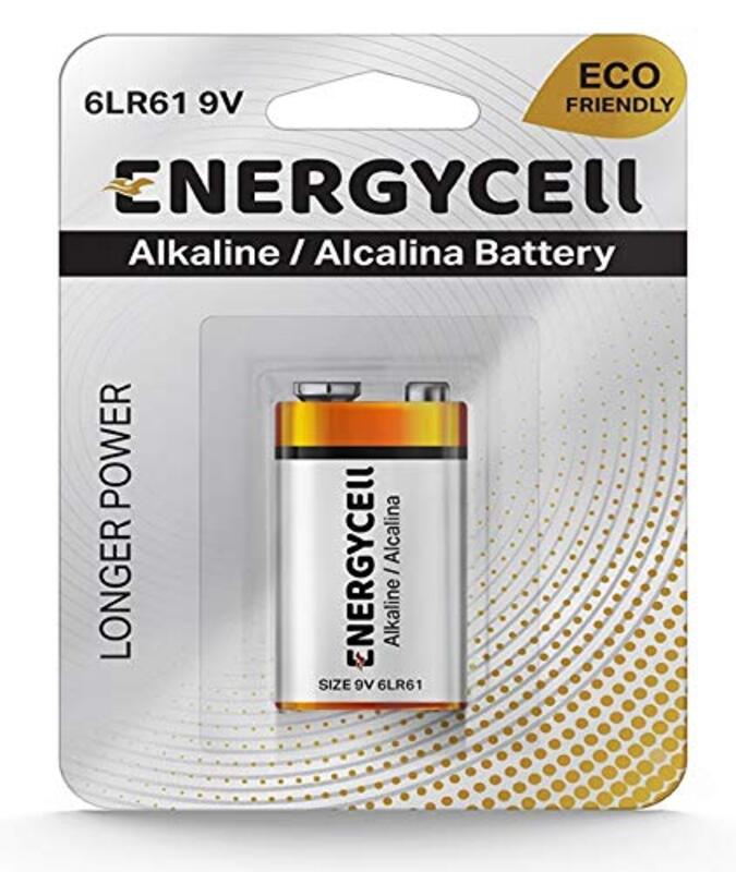 Energycell 9V Alkaline Batteries, Silver