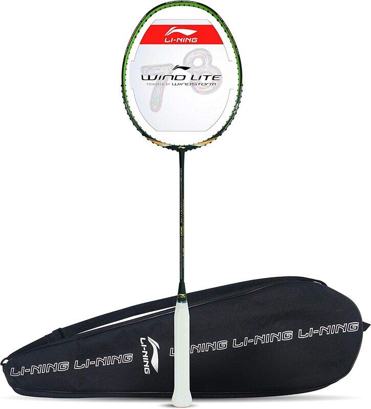 

Li-Ning Wind Lite 700 Carbon Fiber Unstrung Badminton Racket with Free Full Cover, Size 1, Multicolour