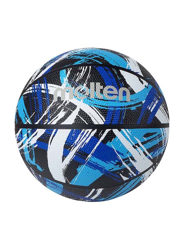Molten 1601 Series Rubber Basket Ball, Size 7, B7F1601-KB, Black/Blue