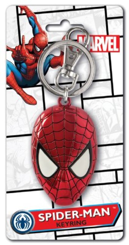 Marvel Men's Spiderman Head Key Ring, One Size, Red