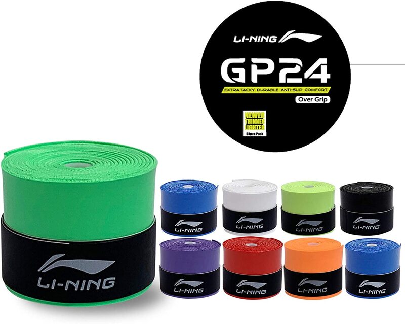 Li-Ning Badminton Replacement Grip, GP24, 4 Pieces, Multicolour