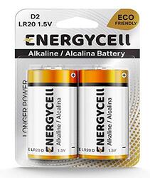 Energycell D Size 1.5V Alkaline Batteries, 20 Pieces, Silver