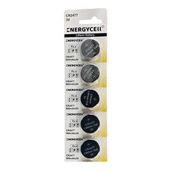 Energycell 3V 900Mah Lithium Coin Batteries, 5 Pieces, Silver