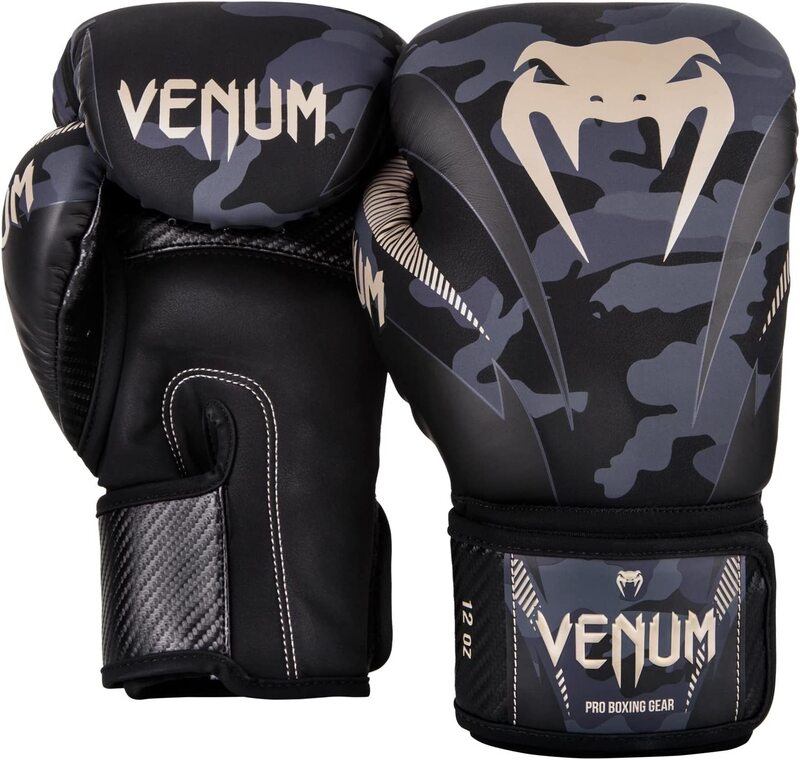 Venum 497-8-Oz Impact Boxing Gloves, Blue/Black