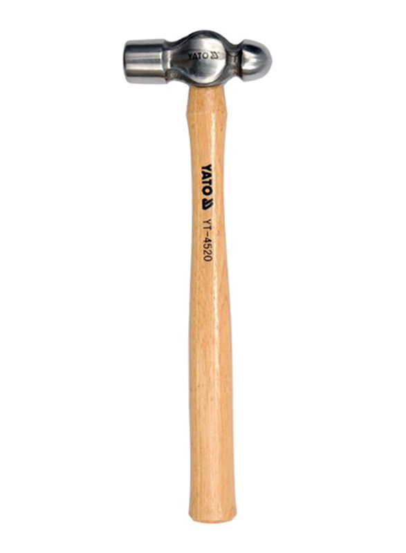 Yato 450g Ball Pein Hammer with Wooden Handle, YT-4520, Silver/Brown