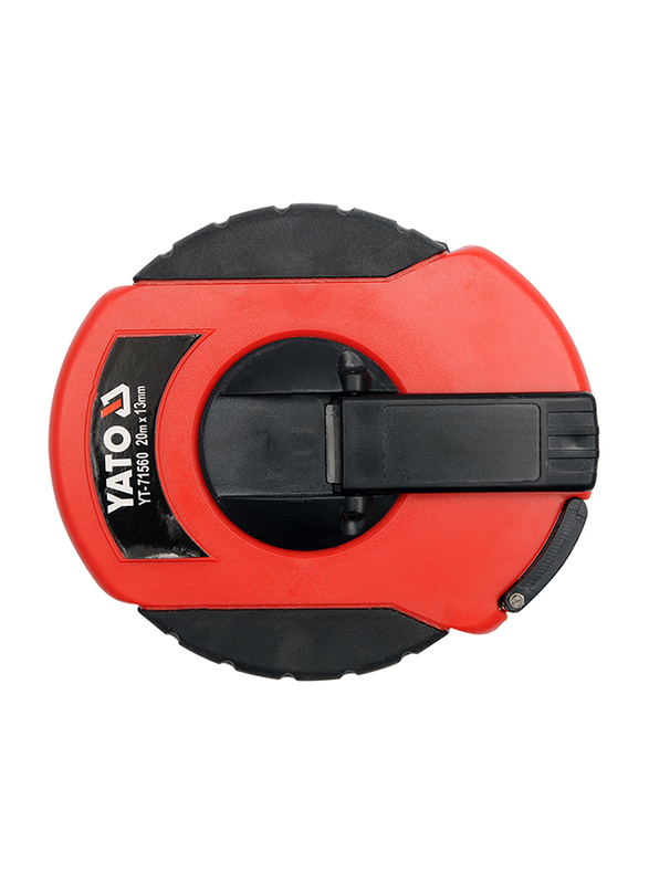 Yato 20 Meter x 13mm Steel Blade with ABS Case Hanger Card Measuring Tape, YT-71560, Red/Black
