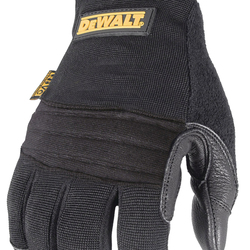 Dewalt Vibration Absorption Leather Tough Tanned Safety Work Gloves, Large, DPG250L, Black