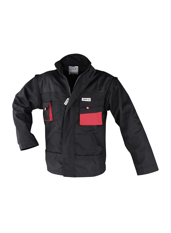 Yato Work Jacket with Detachable Sleeves, YT-8021, Black, Medium