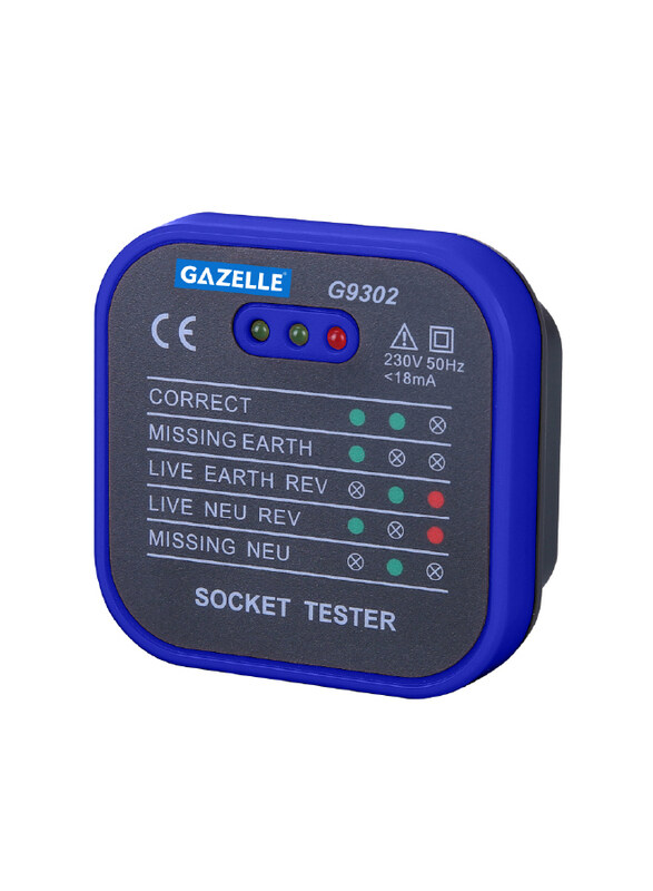 

Gazelle Socket Tester, 230V, G9302, Black/Blue