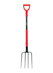 Yato Grass Fork Shovel with 300mm Long D-Handle, YT-86809, Red/Black