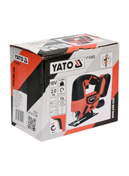 Yato Cordless Jig Saw 18V with 2.0Ah Battery & Quick Charger Color Box, YT-82822, Orange/Black