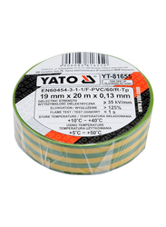 Yato 19mm x 10M PVC Electrical Insulation Tape, YT-81655, Yellow/Green