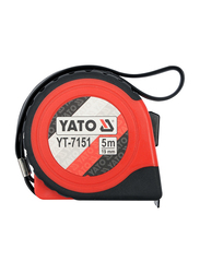Yato 8 Meter x 25mm Nylon Coated Measuring Tape, YT-7153, Black/Red