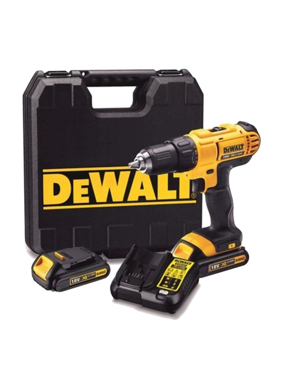 DeWalt Cordless Drill Driver, 18V 1.5Ah with 2 Battery & Charger, DCD771S2-B5, Yellow/Black
