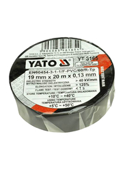 Yato 19mm x 10M PVC Electrical Insulation Tape, YT-8165, Black