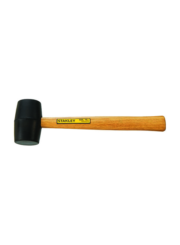 

Stanley 16oz Wooden Handle Rubber Hammer, 57-527, Black/Brown