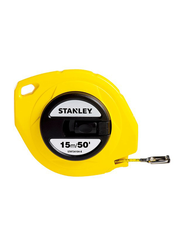 Stanley 15-Meter Steel Closed Measuring Tape, 0-34-104, Yellow/Black