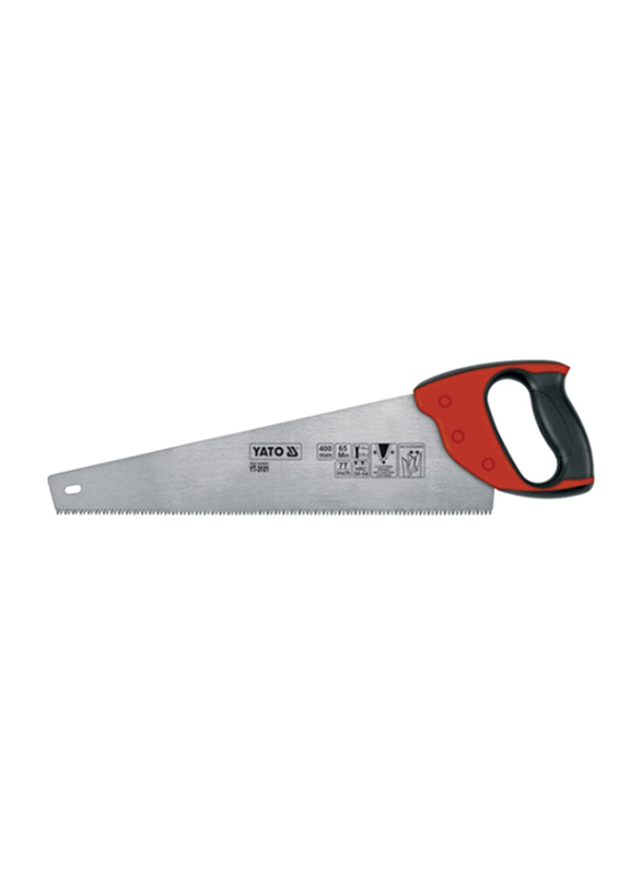 Yato 400mm Wood Hand Saw, YT-3101, Red/Black/Silver