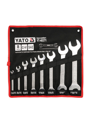 Yato 8-Piece 1/4 x 5/16-1-1/8 x 1-1/4-Inch S.A.E. Double Open End Spanner Set, YT-48371, Silver