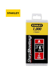 Stanley 6mm Light Duty Staples, 1000 Pieces, 1-TRA204T, Silver