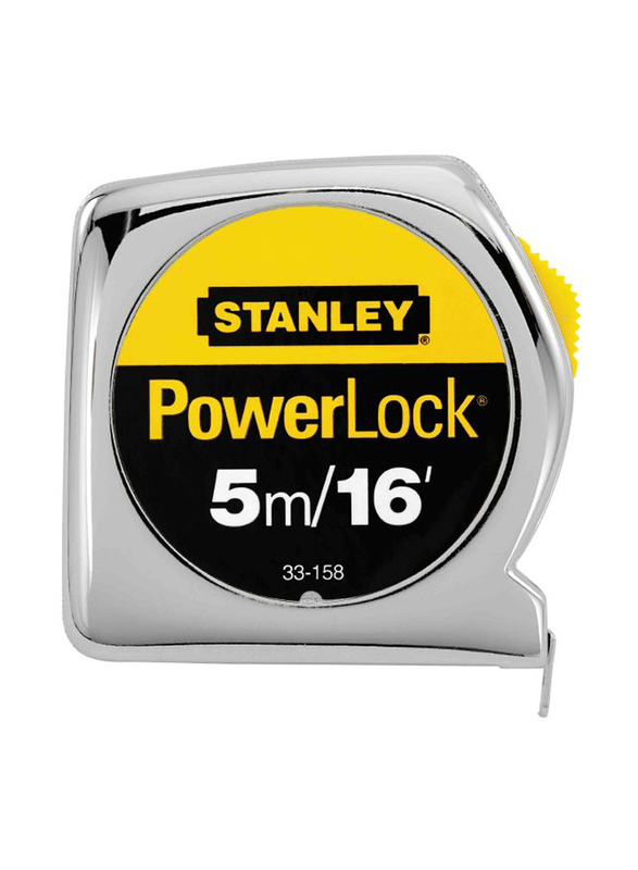 Stanley 5-Meter Powerlock Measuring Tape, 0-33-158, Silver/Yellow