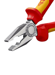 Knipex 180mm Insulated Combination Chrome Plated Plier, 03 06 180, Yellow/Red
