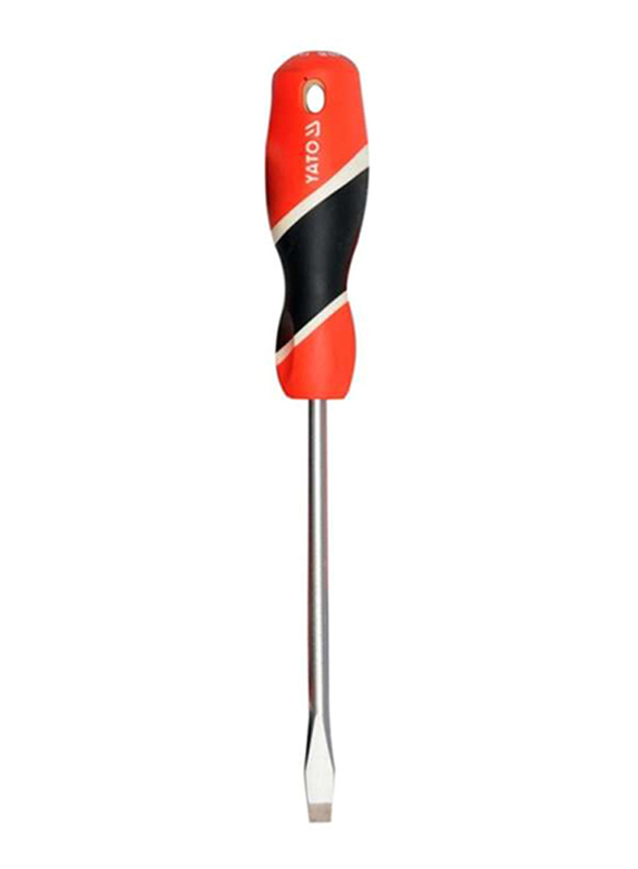 Yato 6 x 200mm Slotted Flat Screwdriver, YT-25913, Red/Black