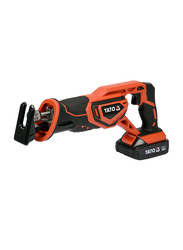 Yato Cordless Sabre Saw 18V with 2.0Ah Battery & Quick Charger, YT-82814, Orange/Black