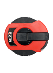 Yato 20 Meter x 13mm Fibre Glass Blade with ABS Case Hanger Card Measuring Tape, YT-71565, Red/Black