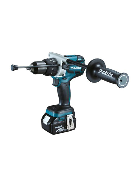 Makita Cordless Hammer Drill Brushless Motor, 18V 5.0Ah with 2 Battery + 1 Charger, DHP481RTJ, Blue/Black