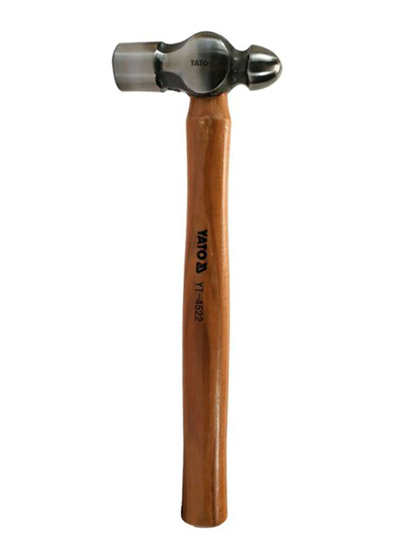 Yato 900g Ball Pein Hammer with Wooden Handle, YT-4522, Silver/Brown