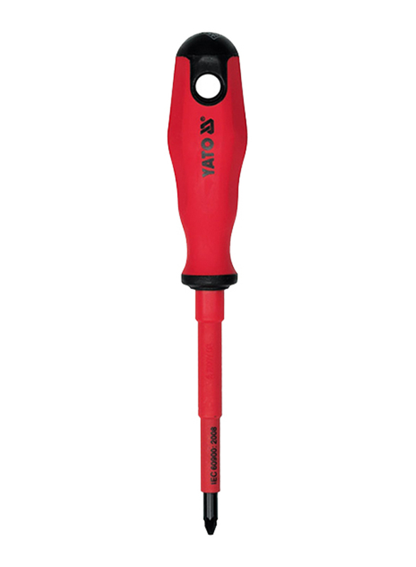 Yato PH2 x 100mm VDE-1000V Insulated Philips Screwdriver, YT-2823, Red/Black