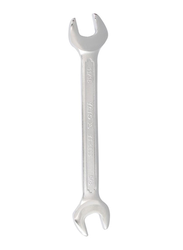 Yato 11/16 x 3/4-inch S.A.E. Double Open End Spanner, YT-4834, Silver