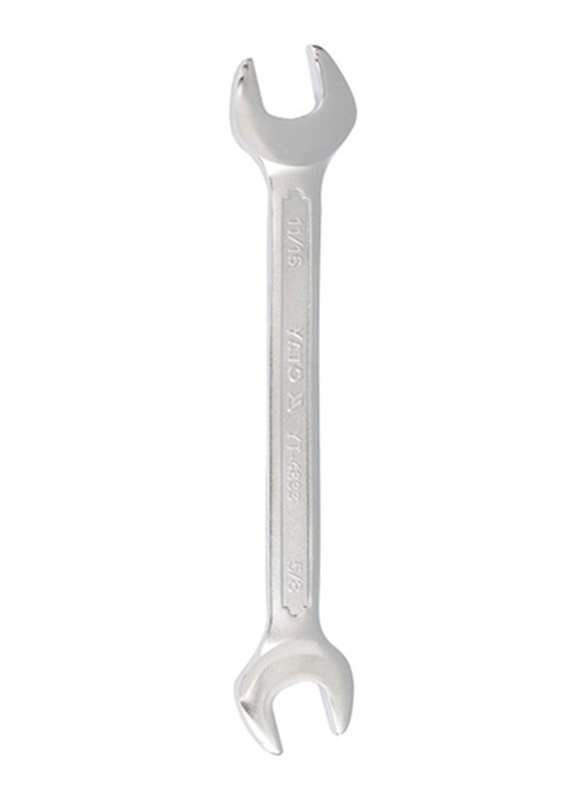 Yato 5/8 x 11/16-inch S.A.E. Double Open End Spanner, YT-4833, Silver