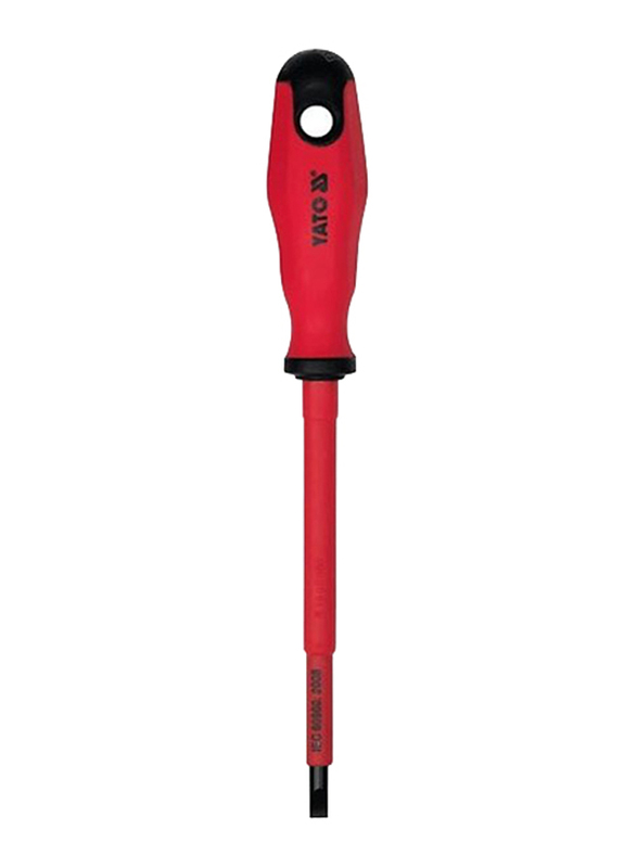 Yato 4 x 100mm VDE-1000V Insulated Slotted Screwdriver, YT-2817, Red/Black