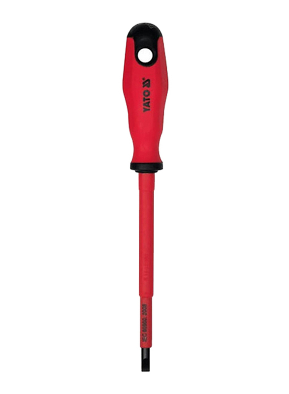 Yato 2.5 x 75mm VDE-1000V Insulated Slotted Screwdriver, YT-28150, Red/Black