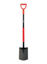 Yato Flat Spade Shovel with 300mm Long D-Handle, YT-86800, Red/Black