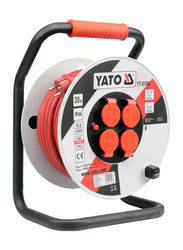 Yato Cable Reel 40mtrs 230V with Stand, YT-8107, Red/Black