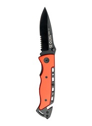 Yato Folding Knife with Black Stainless Steel Blade, YT-76052, Red/Black