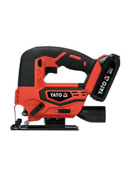 Yato Cordless Jig Saw 18V with 2.0Ah Battery & Quick Charger Color Box, YT-82822, Orange/Black