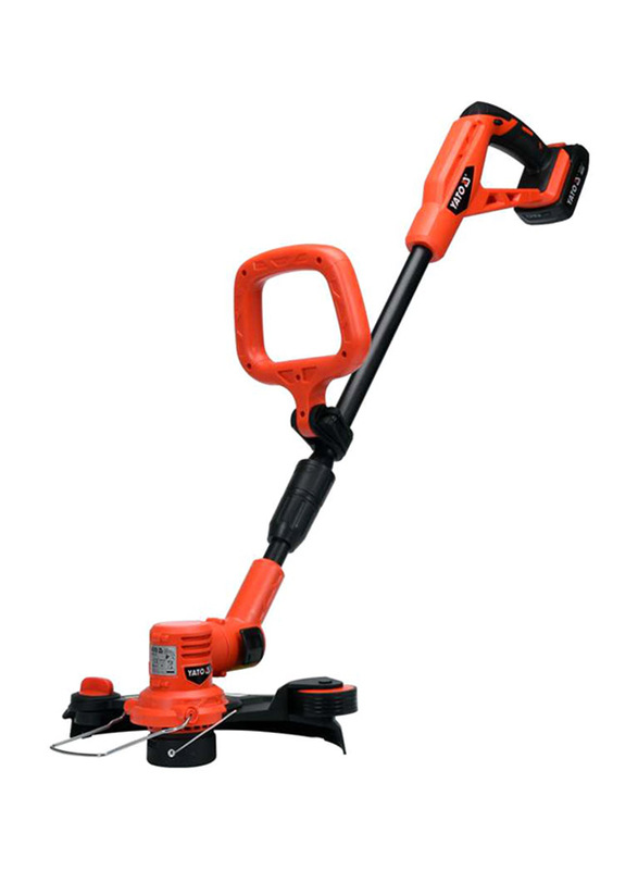 Yato Cordless Grass Trimmer 18V with 2.0Ah Battery Color Box, YT-82830, Orange/Black