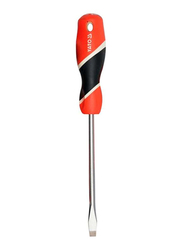 Yato 6 x 100mm Slotted Flat Screwdriver, YT-25911, Red/Black