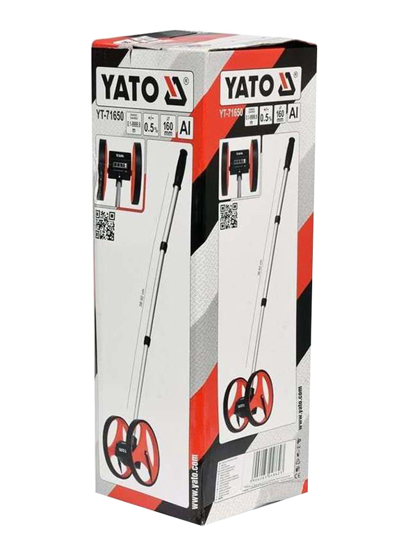Yato Distance Measuring Wheel, YT-71650, Red/Black/Silver