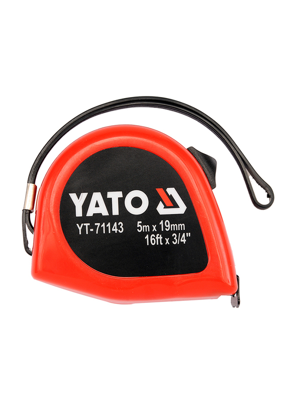 Yato 5 Meter x 19mm Double Blister Card Measuring Tape, YT-71143, Red/Black